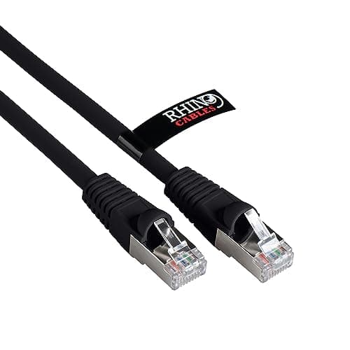 Image of rhinocables CAT 6a Ethernet Cable | 10Gbps S/FT High-Speed & Large Bandwidth Data Transfer | Reliable LAN Network RJ45 Cable | Wi-Fi Broadband Cable for Seamless Gaming & Streaming (3m, Black)
