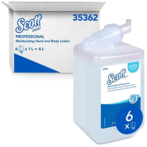 Image of Kleenex, 6373, Moisturising Hand and Body Lotion, 1 Ltr, white, 6 x 1 Ltr Refill Cassettes
