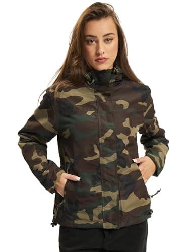 Image of Brandit Women Frontzip Windbreaker, color: woodland, size: M