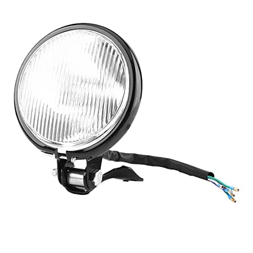 Image of Akozon Universal 5 Inch Round LED Headlight Lamp Bulb Compatible with Choppers, High Intensity Front Headlamp, Easy Installation (Black shell white glass cover)