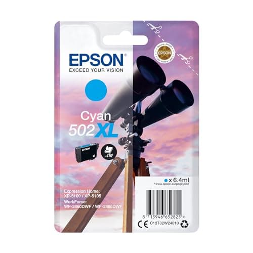 Image of Epson 502XL Cyan Binoculars, High Yield Genuine Ink Cartridge