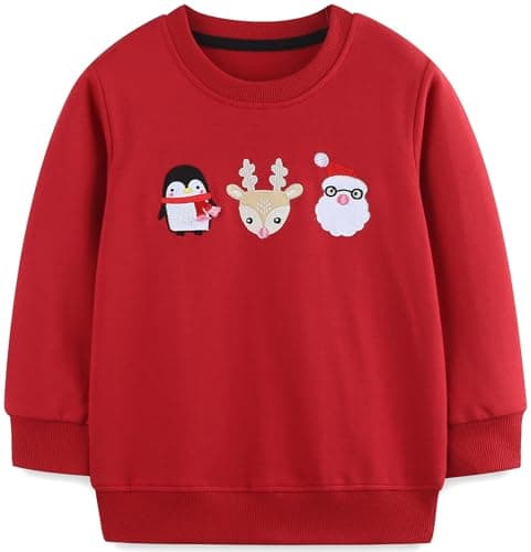 Image of Girls Sweatshirt Kids Cotton Long Sleeve Top Toddler Clothes Jumper Christmas Xmas Pullover for 9-10 Years