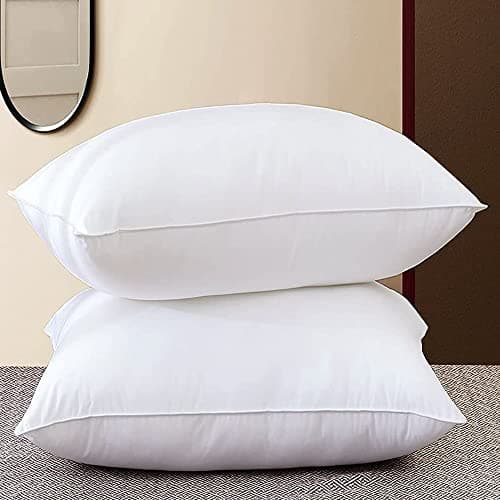 Image of Adam Home Cushion Inserts 50cm x 50cm (20" x 20" inches) Quick Rebound Fluffy White Cushion Inner, Perfect Hollowfibre for Sofa Cushion Pads (Pack of 2)