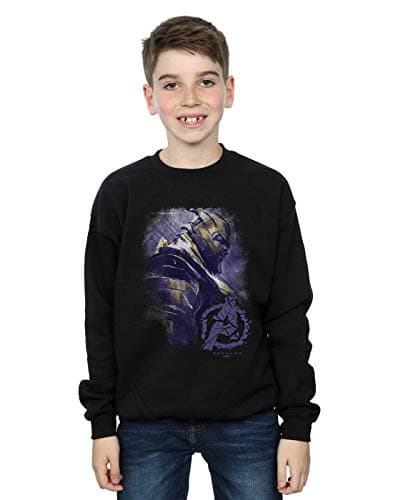 Image of Marvel Boys Avengers Endgame Thanos Brushed Sweatshirt Black 7-8 Years