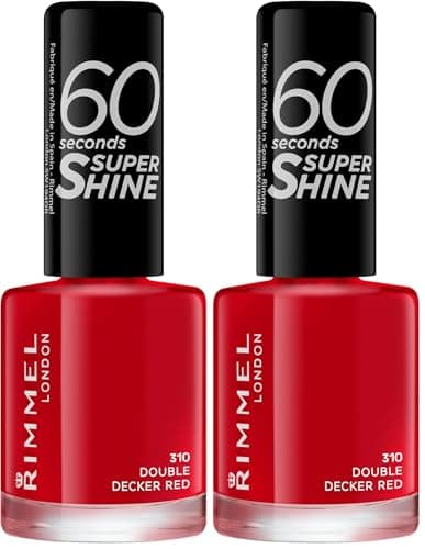 Image of Rimmel 60 Seconds Super Shine Nail Polish, 8ml (Pack of 2)