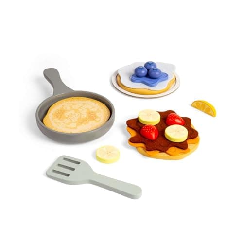 Image of Bigjigs Toys Pancake Set - 16pc Wooden Pancakes Toy, Kids Kitchen Sets & Accessories, Toddler Pretend Play, Cookery Gifts For Children, Age 18 + Months