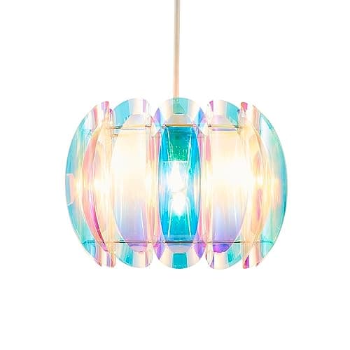 Image of Litecraft Glow Light Shade Taco Easy Fit 30cm Ceiling Lampshade - Iridescent