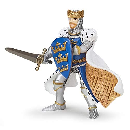 Image of Papo - Realistic Blue King Arthur Figure Toy for Kids - Ages 3+ - Legendary Characters Collection - Creative Play Medieval World - Gift Idea Toy for Girls and Boys - 5 Cm X 4.5 Cm X 10 Cm