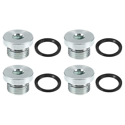 Image of X AUTOHAUX 4 Pcs M18x1.5 Steel Engine Oil Drain Plug Screw for BMW Silver Tone