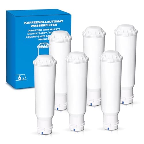 Image of Filswa Water Filter Cartridge for Coffee Machines, Replacement for Melitta Filter Cartridge, Pro Aqua, Nivona Water Filter, Krups F088 Filter Cartridge, Compatible with Krups Jura Caffeo Solo (6 Pack)