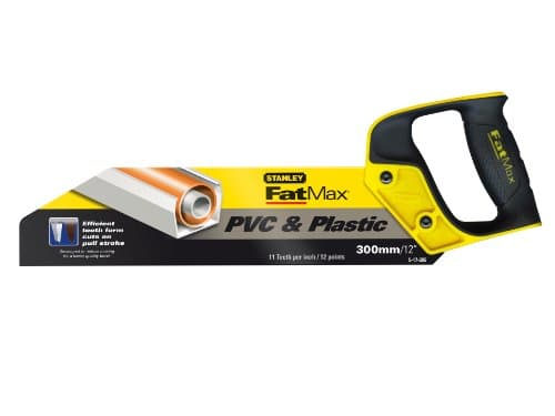 Image of Stanley 217206 300mm/ 12-inch FatMax PVC and Plastic Saw, Yellow