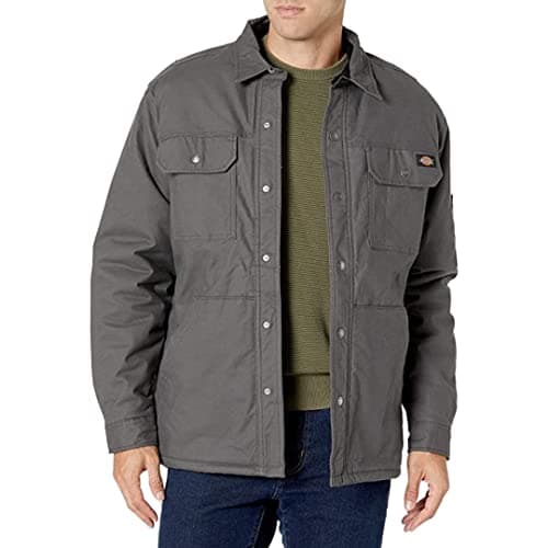 Image of Dickies Men's Big-Tall Flex Duck Shirt Jacket Work Utility Outerwear, Slate V1, 3XL