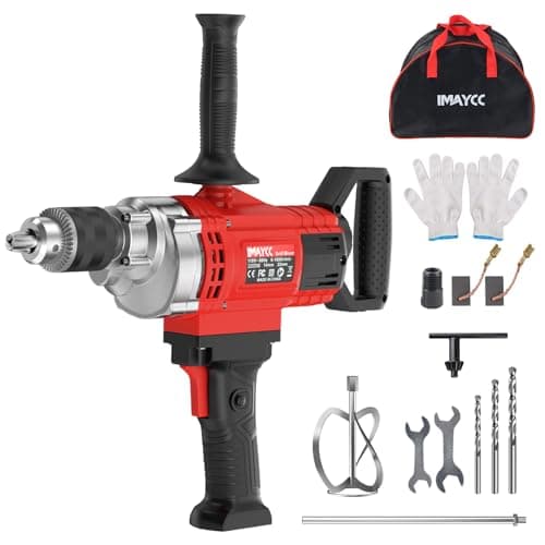 Image of IMAYCC Drill Mixer,3200W 20A Concrete Mixer for Drill, 110V Corded Variable Speeds Cement Mixer, Mixing Drill for Mud,Motar,Paint, Grout, Plaster, Thinset
