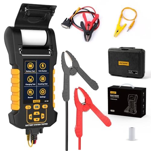 Image of AUTOOL Car Battery Tester, 12V/24V Battery Load Tester with Printer, Alternator Analyzer 20-2000CCA, Cranking & Chargin & Leakage Test, Professional Vehicle Digital Battery Tester for Business