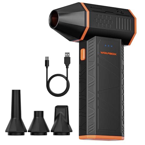 Image of WOLFBOX MF50 Compressed Air Duster-110000RPM Super Power Cordless Air Duster, 3-Gear Adjustable Mini Blower with Fast Charging, Dust Blower for Computer, Keyboard, House, Outdoor and Car