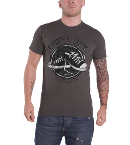 Image of Green Day Men's Converse Short Sleeve T-Shirt, Grey, Medium