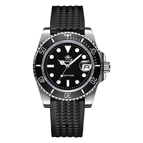 Image of ADDIESDIVE Quartz Watches for Men Diver 200M Steel Watch with Waterproof Rubber Strap Waffle