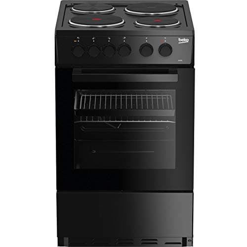 Image of Beko AS530K 50cm Electric Cooker with Solid Plate Hob - Black