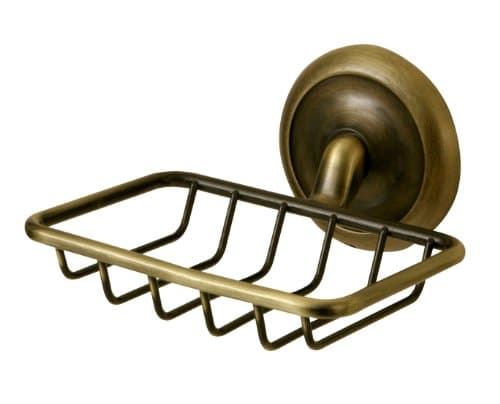 Image of Bisk 00406 Deco Shower Soap Dish in Antique Brass, 13 x 12 x 8 cm