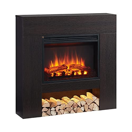 Image of FLAMME 37" Beadell Electric Fireplace Suite Espresso Oak Colour Includes 2000w Heater with Glass Fronted Flame Effect, Remote Control