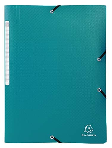 Image of Exacompta - Ref 55083E - Opak Elasticated 3 Flap Folder -240 x 320cm in Size, Suitable for A4 Documents, Matt Polypropylene, Label on Spine - Green (Pack 10)