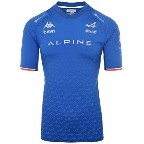 Image of Kappa Kombat Pro Fernando Alonso BWT Alpine F1 Team Official Formula 1 T-Shirt, Navy Blue, White, XXL