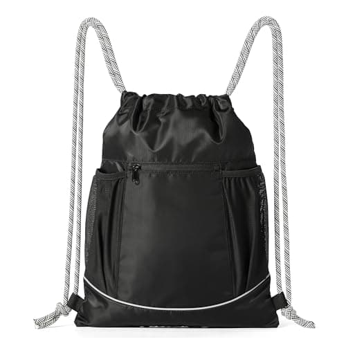 Image of Amazon Basics Drawstring Lightweight Gym Bag Soccer Backpack, Large, Black