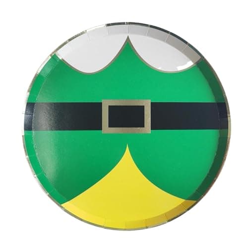 Image of Elf Merchandise Small Plates by Bonjour Fete | Elf Christmas Décor, Birthday Decorations, Buddy the Elf, Disposable Plates| 8.25" D (8 Pack)