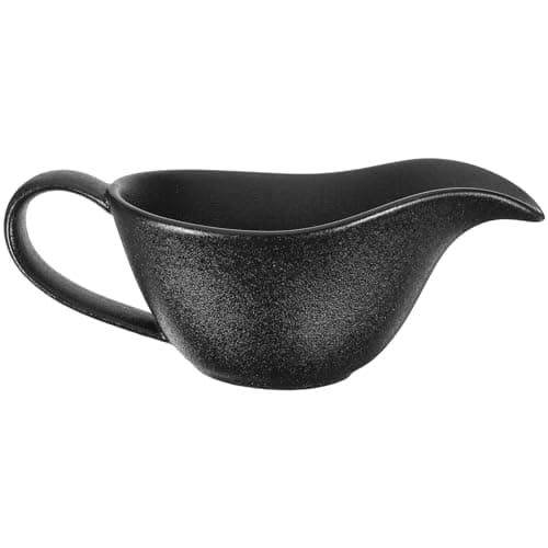 Image of PACKOVE Porcelain Gravy Boat Ceramic Gravy Pitcher Gravy Container Sauce Boat Porcelain Boat Kitchen Supply for Milk Cream (Black)