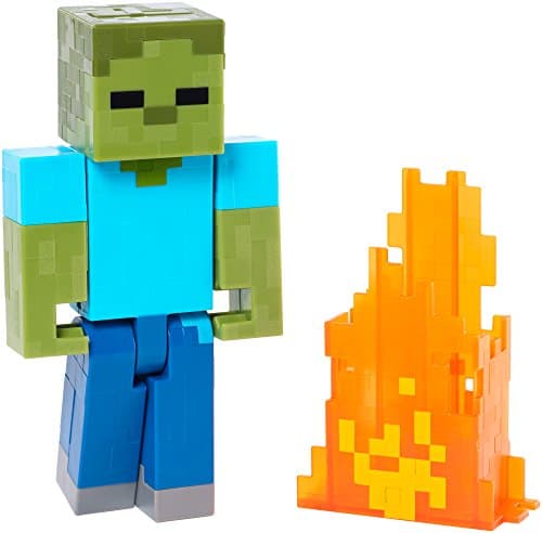 Image of Minecraft Series 2 Zombie with Pop Out Flames Action Figure