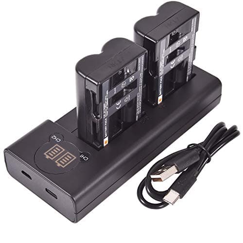 Image of DSTE 2x NP-FM500H Replacement Battery + Dual USB Charger with LCD Display Compatible with Sony a200,a300,a350,a700,Alpha a58, a99,DSLR-A100/B,DSLR-A100K/B,DSLR-A100W/B,DSLR-A300,DSLR-A300K Camera