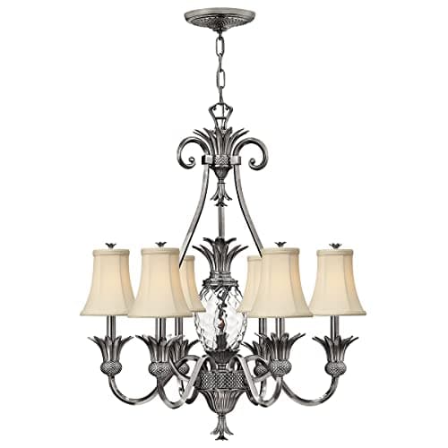 Image of Luminosa 7 Light Multi Arm Chandelier Polished Nickel Finish, E14