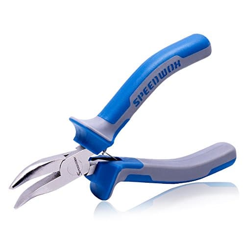 Image of SPEEDWOX 5-Inch Bent Long Nose Pliers - Mini Curved Needle Nose Pliers for Jewelry Making with Spring Chrome Vanadium Steel