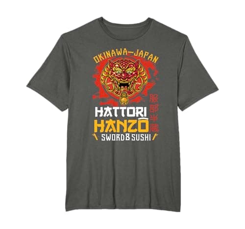 Image of Warrior Warrior Okinawa Japan Hattori Hanzo sword and sushi T-Shirt