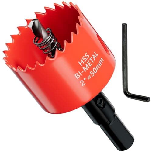 Image of GARHWAL Bi-Metal Hole Saw 50 mm with Arbor and Pilot Bit - Smooth Fast Cutting for Wood, Plywood, Plastic, Drywall, Thin Metal Sheets, and More | Ideal for Ceiling Light Installation and DIY Projects