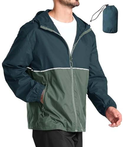 Image of ZITY Men's Waterproof Jacket Outdoor Windbreaker Rain Jackets Lightweight Packable Rain Coat Fast Dry Raincoat for Hiking Cycling