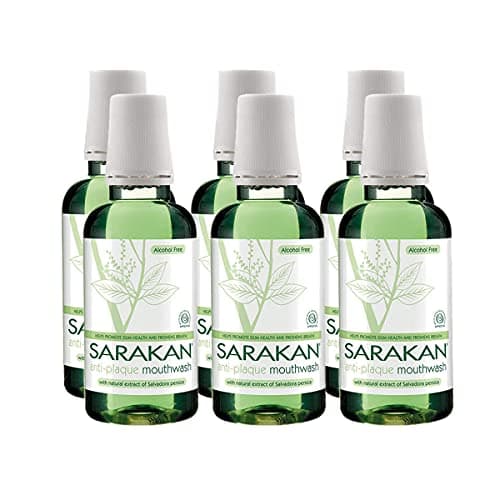 Image of Sarakan Anti-Plaque Mouthwash (300 ml) | Formulated to Reduce Plaque and Tartar | Alcohol Free | Fluoride Free | Vegan (300 ml (Pack of 6))