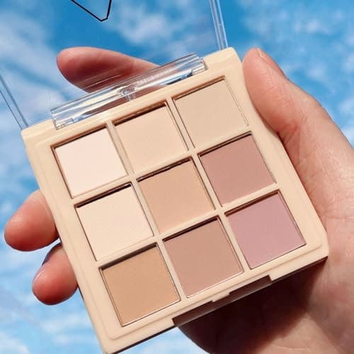 Image of Pink Eyeshadow Palette, Nude Matte Eye Shadow Pallets for Women Brown White Long Lasting Highly Pigmented Waterproof Smokey Neutral Eye Shadows Palettes Makeup Gifts for Women and Girls