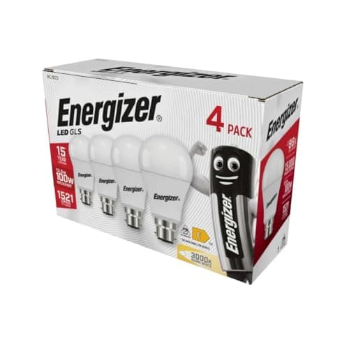 Image of Energizer GLS Replacement LED Bulb 4 Pack (Warm White B22, 100W), (ENGS14423)