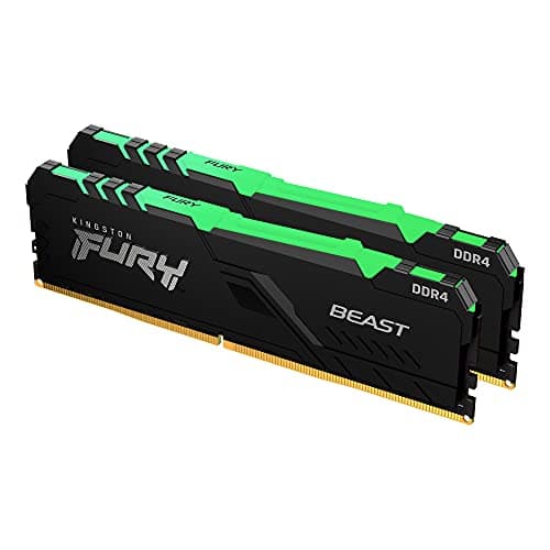 Image of Kingston FURY Beast RGB 16GB (2x8GB) 3200MT/s DDR4 CL16 Desktop Memory Kit of 2 KF432C16BBAK2/16