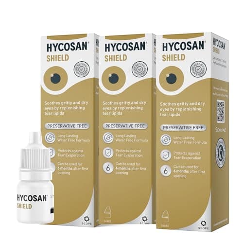 Image of Hycosan Shield Eye Drops – Triple Pack - Preservative Free Single Ingredient Formula for Management of Dry Eyes – 840 Applications – 3x3ml