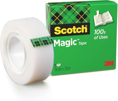Image of Scotch Magic Tape, 1 Roll, 19 mm x 33 m - General Purpose Sticky Tape for Document Repair, Labelling & Sealing