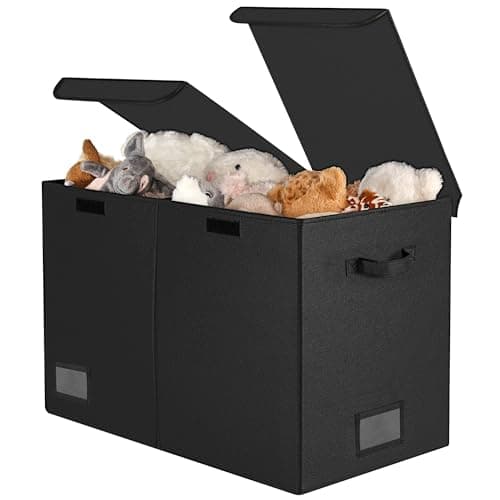 Image of GRANNY SAYS Toys Storage Box, Pack of 1 Extra Large Storage Box, Kids' Toy Chest, Foldable Toy Organiser for Girls Boys to Organising Nursery Playroom, Black