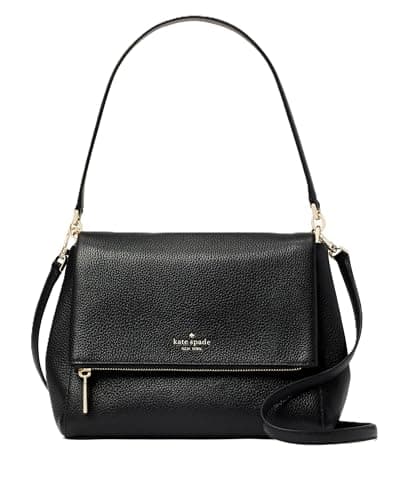 Image of Kate Spade Leila Medium Pebbled Leather Shoulder Bag (Black)