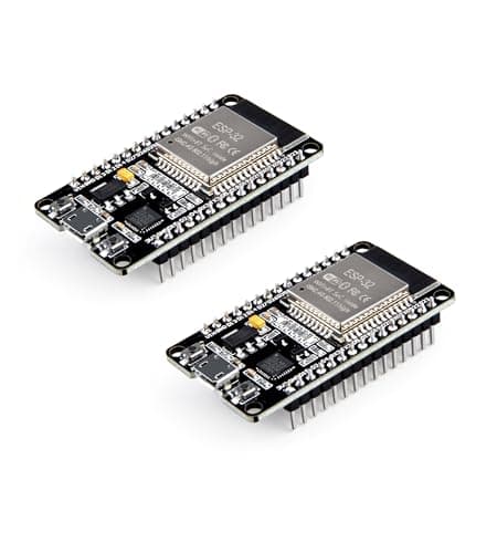 Image of ELEGOO 2PCS ESP-32 Development Board Micro-USB, 2.4GHz Dual Mode WiFi+Bluetooth Dual Core Microcontroller for Arduino IDE, Support MicroPython, NodeMCU, AP/STA/AP+STA, CP2102 Chip