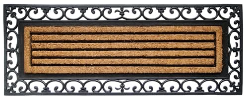 Image of EHC Extra Large Non-Slip Outdoor Or Indoor Rubber Coir Door Mat - 120cm x 45cm