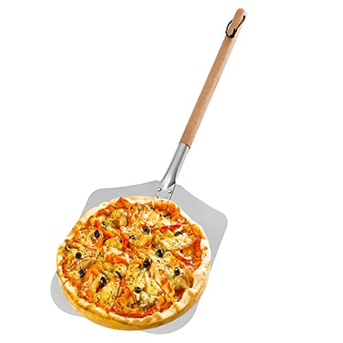 Image of Vivo Technologies Pizza Peel Aluminum Pizza Paddle with Detachable Long Wooden Handle and 12 Inch Pizza Shovel Turning Peel for Baking Homemade Pizza