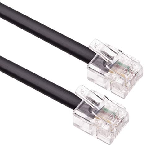 Image of Keple 3m RJ11 Cable ADSL Extension Lead Phone Cord Telephone Plug High Speed BT Internet Broadband Male to Male Router and Modem to RJ11 Phone Socket, Microfilter, Landline Wire (Black)