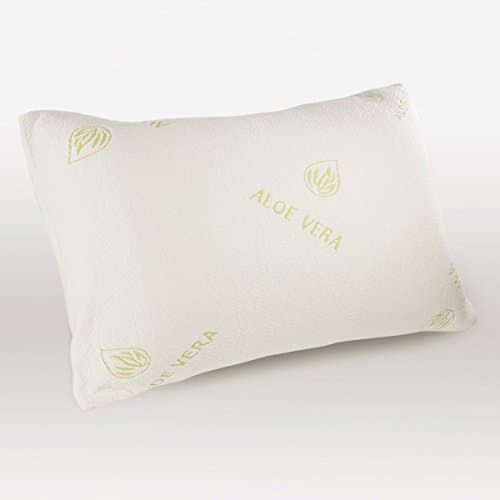 Image of CHILIMILII Natural Aloe Vera Memory Foam Pillow, Orthopedic Anti Mite Pillow, Extra Fill, Anti Allergenic (1 Pack)