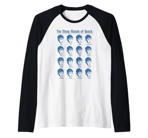 Image of Star Trek Many Moods of Spock Raglan Baseball Tee